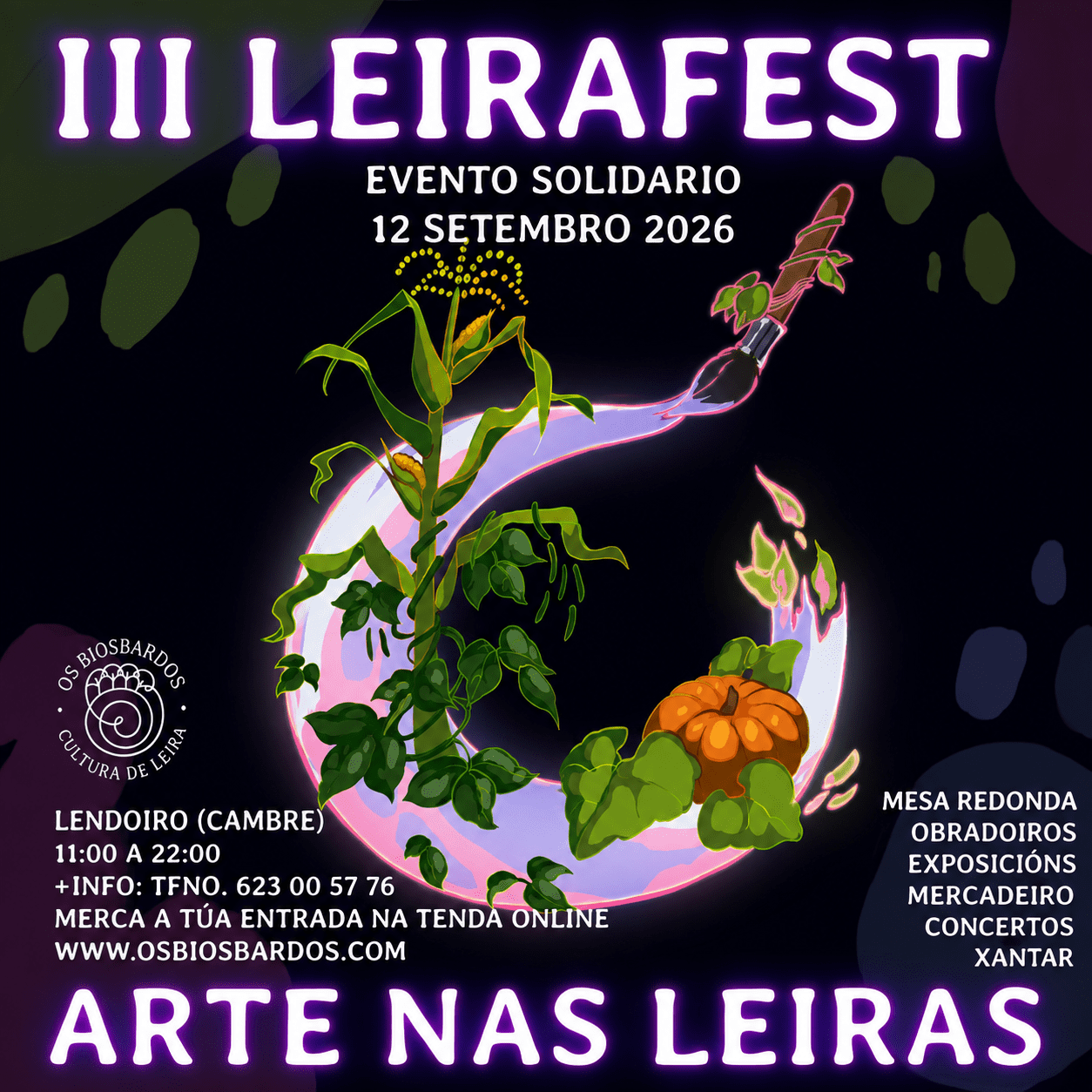 LeiraFest. Sábado 12 de septiembre de 11:00h a 22:00h. Evento solidario.